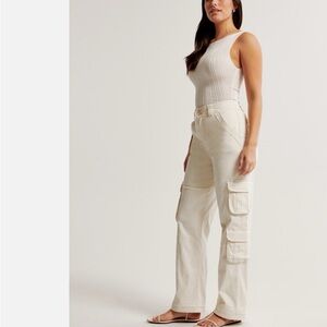 Women's Cream Cargo Pants